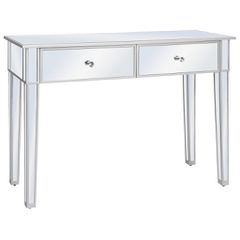 vidaXL Τραπέζι Κονσόλα Καθρέφτης 106,5 x 38 x 76,5 εκ. από MDF & Γυαλί
