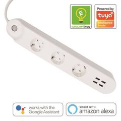 Έξυπνο πολύπριζο 3 Σούκο 4 Θύρες USB 16A Smart Home με Wifi με μετρητή ενέργειας