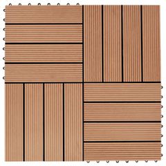 vidaXL Πλακάκια Deck 11 τεμ. Χρώμα Teak 30 x 30 εκ. 1 μ² από WPC