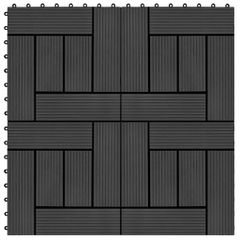 vidaXL Πλακάκια Deck 11 τεμ. Μαύρα 30 x 30 εκ. 1 μ² από WPC