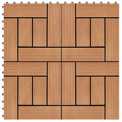 vidaXL Πλακάκια Deck 11 τεμ. Χρώμα Teak 30 x 30 εκ. 1 μ² από WPC