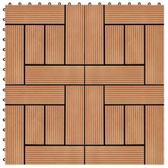 vidaXL Πλακάκια Deck 11 τεμ. Χρώμα Teak 30 x 30 εκ. 1 μ² από WPC