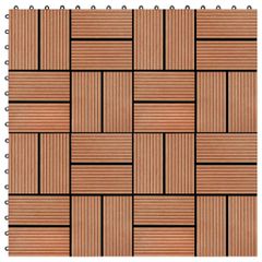 vidaXL Πλακάκια Deck 11 τεμ. Χρώμα Teak 30 x 30 εκ. 1 μ² από WPC