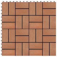 vidaXL Πλακάκια Deck 11 τεμ. Χρώμα Teak 30 x 30 εκ. 1 μ² από WPC