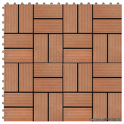 vidaXL Πλακάκια Deck 11 τεμ. Χρώμα Teak 30 x 30 εκ. 1 μ² από WPC