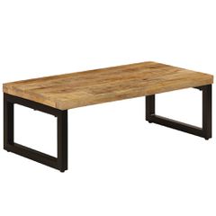 vidaXL Τραπεζάκι Σαλονιού 100x50x35 εκ. από Μασίφ Ξύλο Μάνγκο / Ατσάλι