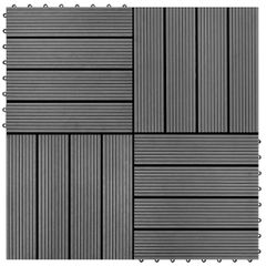 Συνθετικό Πλακάκι WPC 30x30cm 11τμχ 1m2 Γκρι