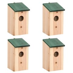 vidaXL Φωλιές Πουλιών 4 τεμ. 12 x 12 x 22 εκ. Ξύλινες