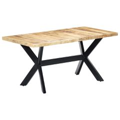 vidaXL Τραπεζαρία 160 x 80 x 75 εκ. από Μασίφ Ακατέργαστο Ξύλο Μάνγκο