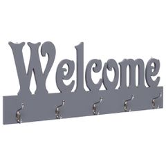 vidaXL Κρεμάστρα Τοίχου «WELCOME» Γκρι 74 x 29,5 εκ.