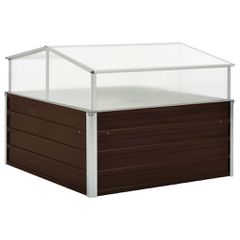 vidaXL Θερμοκήπιο Σπορείο Καφέ 100x100x85 εκ. από Γαλβανισμένο Χάλυβα