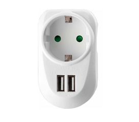 Μονή εξωτερική πρίζα ρεύματος με 2 θύρες USB IQ