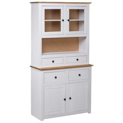 vidaXL Μπουφές Λευκός 93 x 40,5 x 180 εκ. από Ξύλο Πεύκου Σειρά Panama