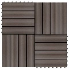 vidaXL Πλακάκια Deck 22 τεμ. Σκούρο Καφέ 30 x 30 εκ. 2 μ² από WPC