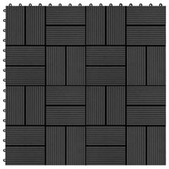 vidaXL Πλακάκια Deck 22 τεμ. Μαύρα 30 x 30 εκ. 2 μ² από WPC