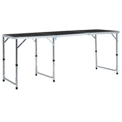 vidaXL Τραπέζι Κάμπινγκ Πτυσσόμενο Γκρι 180 x 60 εκ. Αλουμινίου