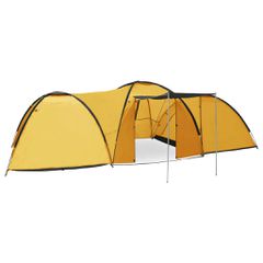vidaXL Σκηνή Κάμπινγκ Ιγκλού 8 Ατόμων Κίτρινη 650 x 240 x 190 εκ.