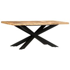vidaXL Τραπεζαρία 180 x 90 x 76 εκ. από Μασίφ Ακατέργαστο Ξύλο Μάνγκο