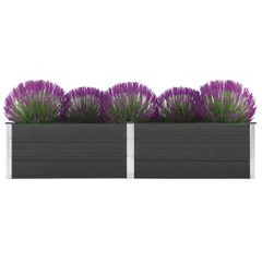 vidaXL Ζαρντινιέρα Υπερυψωμένη Γκρι 250 x 50 x 54 εκ. από WPC