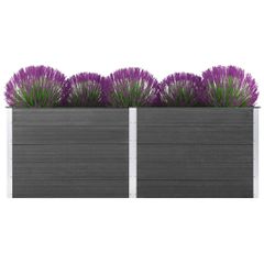 vidaXL Ζαρντινιέρα Υπερυψωμένη Γκρι 250 x 50 x 91 εκ. από WPC