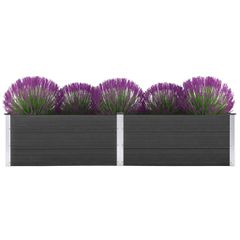 vidaXL Ζαρντινιέρα Υπερυψωμένη Γκρι 250 x 100 x 54 εκ. από WPC