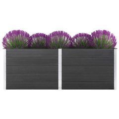 vidaXL Ζαρντινιέρα Υπερυψωμένη Γκρι 250 x 100 x 91 εκ. από WPC