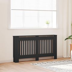 vidaXL Κάλυμμα Καλοριφέρ Μαύρο 152 x 19 x 81,5 εκ. από MDF