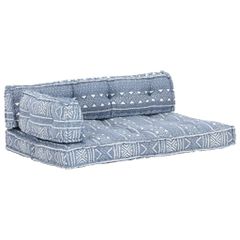 vidaXL Μαξιλάρι για Καναπέ από Παλέτες Ίντιγκο Patchwork Υφασμάτινο