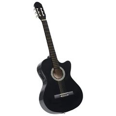 vidaXL Κιθάρα Western Classical Cutaway Μαύρη με Ισοσταθμιτή 6 Χορδές