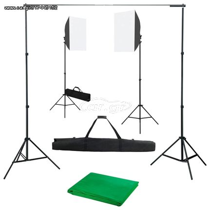 vidaXL Κιτ Φωτισμού Φωτογραφικού Στούντιο με Softbox και Φόντο