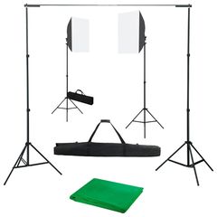 vidaXL Κιτ Φωτισμού Φωτογραφικού Στούντιο με Softbox και Φόντο