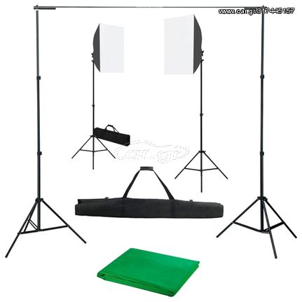 vidaXL Κιτ Φωτισμού Φωτογραφικού Στούντιο με Softbox και Φόντο