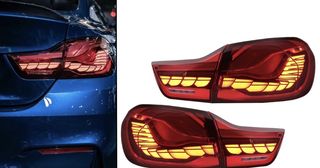 ΦΑΝΑΡΙΑ ΠΙΣΩ OLED Taillights BMW 4 Series F32 F33 F36 M4 F82 F83 (2013-03.2019) Red Clear with Dynamic Sequential Turning Light
