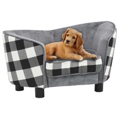 vidaXL Καναπές - Κρεβάτι Σκύλου Γκρι 68 x 38 x 38 εκ. Βελουτέ
