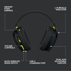 Logitech - G435 Lightspeed Wireless Gaming Headset - Black / Electronics-thumb-4