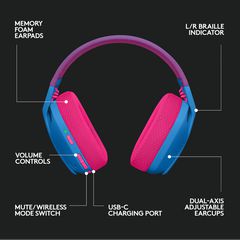 Logitech - G435 Lightspeed Wireless Gaming Headset - Blue / Electronics-thumb-1