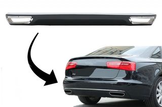 ΠΙΣΩ ΣΠΟΙΛΕΡ Audi A6 4G (2010-2014) Facelift W12 Design Piano Black with Chrome Molding