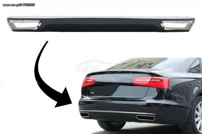 ΠΙΣΩ ΣΠΟΙΛΕΡ Audi A6 4G (2010-2014) Facelift W12 Design Piano Black with Chrome Molding