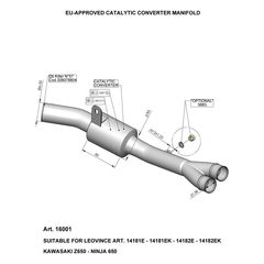 Leovince Κατάργηση Καταλύτη S.Steel Kawasaki Z 650 /Ninja 650 2017 - 2019