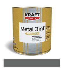 METAL 3 IN 1 ΜΕΤΑΛΛΙΖΕ MAT ΑΣΗΜΙ 500 ΒΕΡΝΙΚΟΧΡΩΜΑ ΔΙΑΛΥΤΟΥ KRAFT 750ML