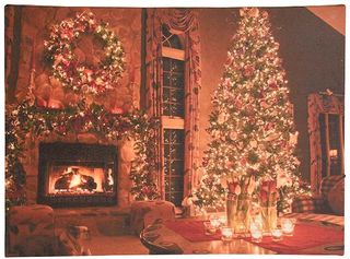 Διακοσμητικός φωτιζόμενος πίνακας με χριστουγεννιάτικο θέμα και λαμπάκια Led 28x35 cm ANB-000530 OEM Σε 2 Σχέδια
