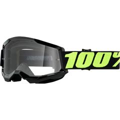Μάσκα μηχανής MX 100% Strata 2 μαύρη με καθαρό φακό