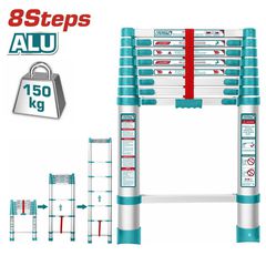 Σκάλα Αλουμινίου Πτυσσόμενη TOTAL 8 Σκαλοπάτια ( THLAD08081 )