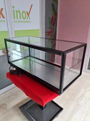 Τυροπιτιέρα (βιτρίνα θερμαινόμενη) 100*45*45 εκ, επιτραπέζια, με μαύρο πλαίσιο & 1 ενδιάμεσο ράφι. Ποιότητα & Τιμή Stockinox-thumb-7