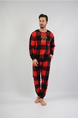 Ανδρική Πιτζάμα Soft Fleece VIENETTA X-Mas “Papa Elf" Κόκκινο