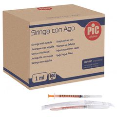 Pic Σύριγγα Ινσουλίνης μιας Χρήσεως με Βελόνα 1ml G-27