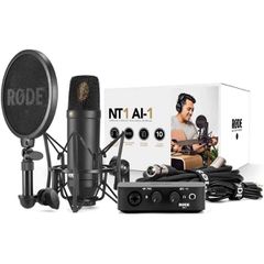 RODE Complete Studio Kit with AI-1 Audio Interface, NT1 Microphone, SM6 Shockmount, and XLR Cable - RODE