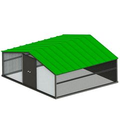 Μετακινουμένη Φάρμα Πουλερικών Copele Mesh - με Συρμάτινη Περίφραξη και Οροφή με Πάνελ 30 Διαστάσεων: 6 M Πλάτος X 5 M Μήκος X 1,8 M Ύψος
