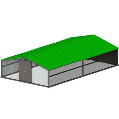 Μετακινουμένη Φάρμα Πουλερικών Copele Mesh - με Συρμάτινη Περίφραξη και Οροφή με Πάνελ 60 Διαστάσεων: 6 M Πλάτος X 10 M Μήκος X 1,8 M Ύψος