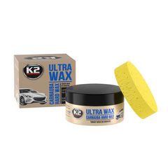 Γυαλιστικό - στιλβωτικό κερί K2 Ultra Wax 250gr με σφουγγάρι σετ 2τμχ